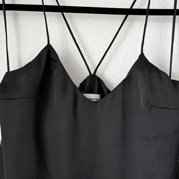 Superdown Alexis Satin Slip Mini Dress in Black sz XS - Picture 4 of 8
